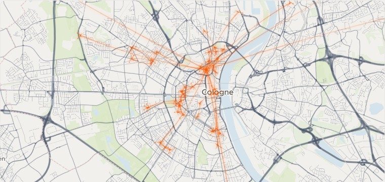 Karte des Pilzling-Partnernetzwerks in Köln — über 50 Betriebe